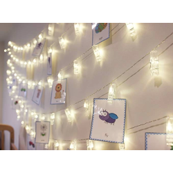 10'lu Led Işıklı Fotoğraf Mandalları ( Lisinya )