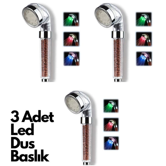 3 Adet Tasarruflu Boncuklu Ledli Duş Başlık-pil Veya Elektrik Gerekmez Kinetik Enerjili ( Lisinya ) 3 Adet Tasarruflu Boncuklu Ledli Duş Başlık-pil Veya Elektrik Gerekmez Kinetik Enerjili ( Lisinya )
