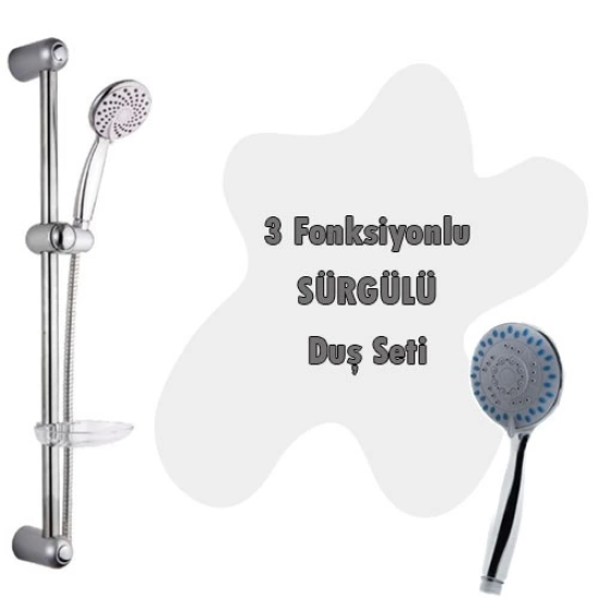 3 Fonksiyonlu Sürgülü Duş Seti 5 Parça Özel Set ( Lisinya ) 3 Fonksiyonlu Sürgülü Duş Seti 5 Parça Özel Set ( Lisinya )