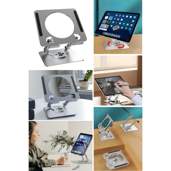 360 Derece Dönebilen Yükseltilmiş Masaüstü Ayarlanabilir Metal Tablet Standı ( Lisinya ) 360 Derece Dönebilen Yükseltilmiş Masaüstü Ayarlanabilir Metal Tablet Standı ( Lisinya )