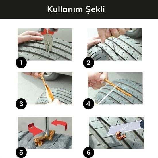 6 Parça Araba Motosiklet Otomobil Bisiklet Lastik Tamir Kiti Araç Bakım Seti ( Lisinya ) 6 Parça Araba Motosiklet Otomobil Bisiklet Lastik Tamir Kiti Araç Bakım Seti ( Lisinya )