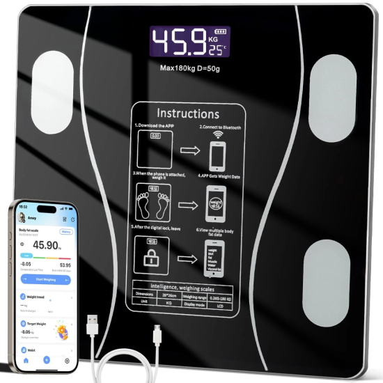 Akıllı Kablosuz Dijital Banyo Ve Vücut Yağ Ağırlık Ölçeği Vücut Kompozisyonu Analizörü Bluetoothlu Tartı ( Lisinya ) Akıllı Kablosuz Dijital Banyo Ve Vücut Yağ Ağırlık Ölçeği Vücut Kompozisyonu Analizörü Bluetoothlu Tartı ( Lisinya )