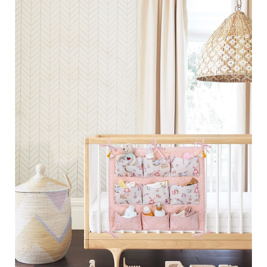 Baby 9 Cepli Bağlamalı Beşik Kenarı Düzenleyici (pembe) ( Lisinya ) Baby 9 Cepli Bağlamalı Beşik Kenarı Düzenleyici (pembe) ( Lisinya )