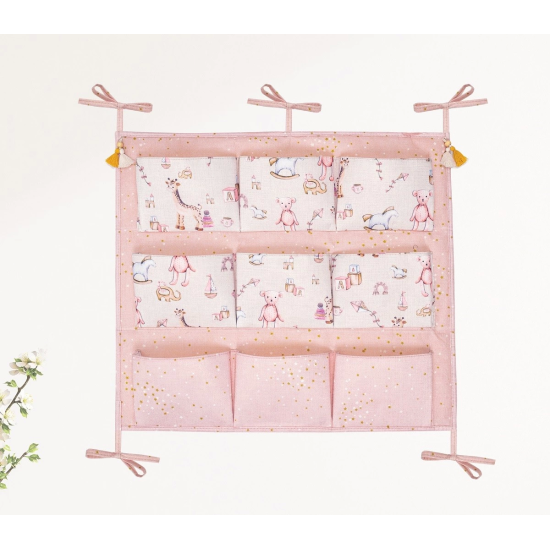 Baby 9 Cepli Bağlamalı Beşik Kenarı Düzenleyici (pembe) ( Lisinya ) Baby 9 Cepli Bağlamalı Beşik Kenarı Düzenleyici (pembe) ( Lisinya )