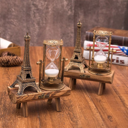 Eyfel Kulesi Paris Ahşap Kum Saati ( Lisinya )