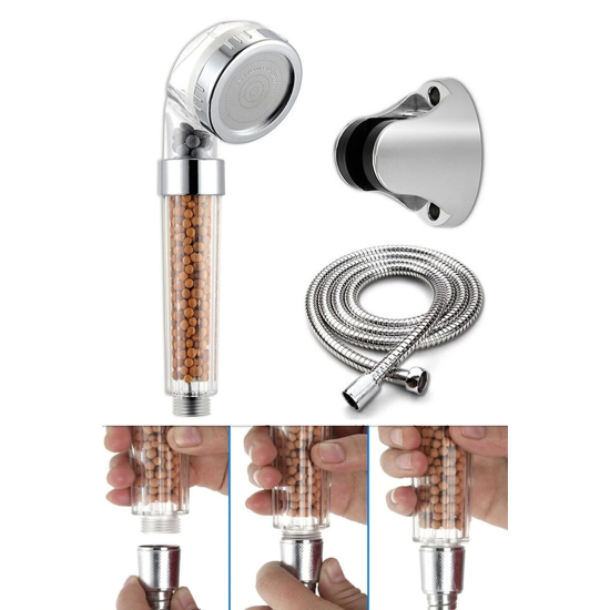 Filtreli Ve Su Tasarruflu Arıtmalı Duş Başlığı Seti Boncuklu Başlık Hortum Ve Mafsal Set ( Lisinya ) Filtreli Ve Su Tasarruflu Arıtmalı Duş Başlığı Seti Boncuklu Başlık Hortum Ve Mafsal Set ( Lisinya )