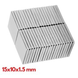 N35 15x10x1.5 Mm Neodyum Mıknatıs 100 Adet, Köşeli, Nikel Kaplamalı Kaliteli Ve Dayanıklı Ürün ( Lisinya )