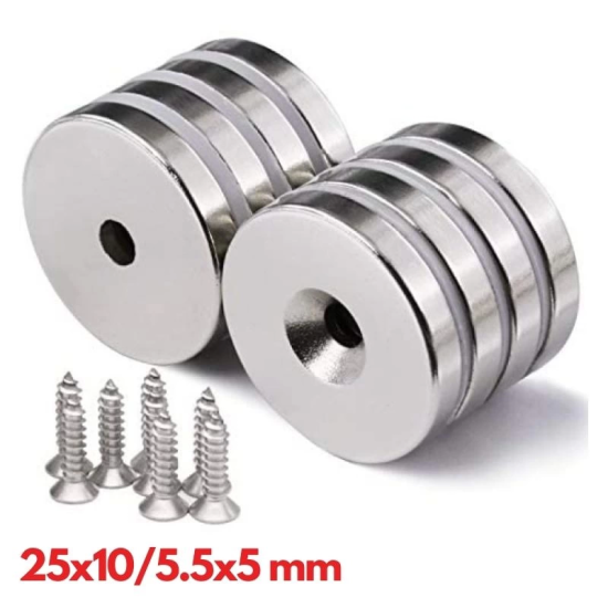 25x10-5.5x5 Mm Neodyum Mıknatıs 5 Adet, Yuvarlak,n35 Nikel Kaplamalı Kaliteli Ve Dayanıklı Ürün ( Lisinya ) 25x10-5.5x5 Mm Neodyum Mıknatıs 5 Adet, Yuvarlak,n35 Nikel Kaplamalı Kaliteli Ve Dayanıklı Ürün ( Lisinya )