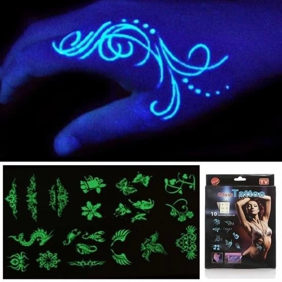 Kanserojen Madde İçermeyen Geçici Fosforlu Dövme Sticker Seti ( Lisinya ) Kanserojen Madde İçermeyen Geçici Fosforlu Dövme Sticker Seti ( Lisinya )