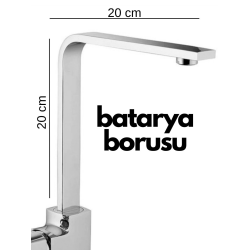 Krom Mutfak Evye Batarya İçin Köşeli Su Borusu Paslanmaz Ve Eca Uyumlu 20x20 ( Lisinya )