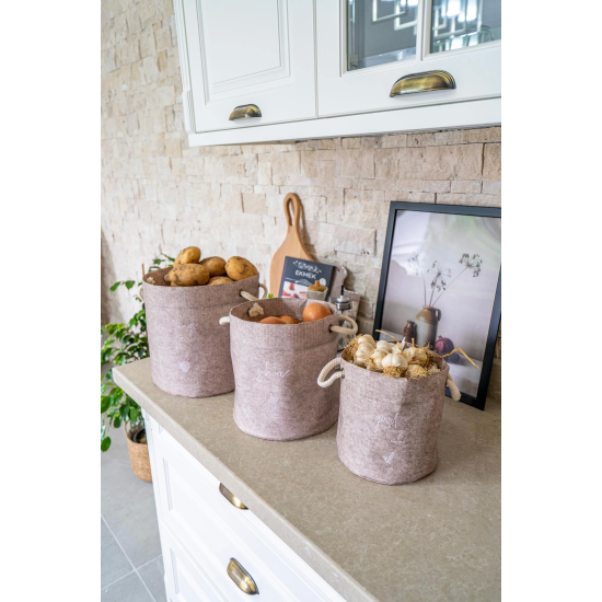 Kulplu Yuvarlak Düzenleyici Çok Amaçlı Kolay Taşınabilen Organizer Keçe Sepet (3'lü Set) ( Lisinya ) Kulplu Yuvarlak Düzenleyici Çok Amaçlı Kolay Taşınabilen Organizer Keçe Sepet (3'lü Set) ( Lisinya )