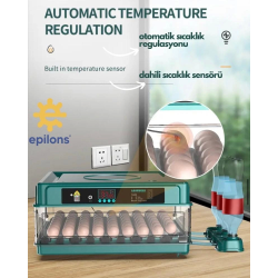 Kuluçka Makinesi 130 Tavuk Yumurtalı Extra Yedek Motorlu İncubator ( Lisinya )