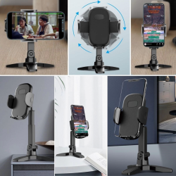 Masaüstü Telefon Standı 360 Derece Dönebilen Başlıklı Ayaklı Telefon Tripodu ( Lisinya )