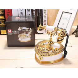 Nostaljik Polyester Telefon Müzik Ve Takı Mücevher Kutusu (beyaz) ( Lisinya )