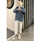 Omuz Taş Detay Koyu Mavi Kot Ceket Oversize ( Lisinya ) Omuz Taş Detay Koyu Mavi Kot Ceket Oversize ( Lisinya )