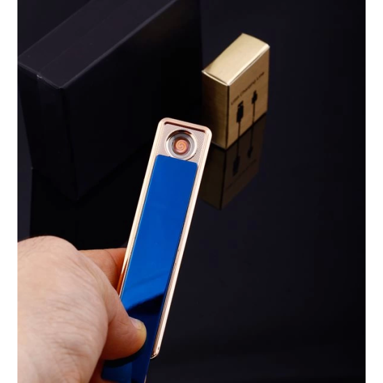 Şık Görünümlü Usb Şarjlı Rezistanslı İnce Slim Metal Çakmak (mavi) ( Lisinya ) Şık Görünümlü Usb Şarjlı Rezistanslı İnce Slim Metal Çakmak (mavi) ( Lisinya )
