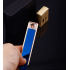 Şık Görünümlü Usb Şarjlı Rezistanslı İnce Slim Metal Çakmak (mavi) ( Lisinya )