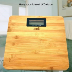 Techfit Bambu Banyo Baskülü Yüksek Hassasiyetli Darbelere Dijital Dayanıklı Terazi Tf 1065 M ( Lisinya )