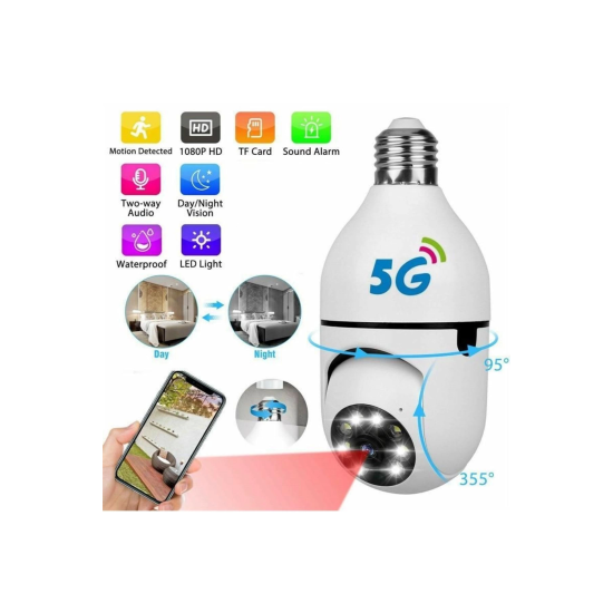 Kablosuz 360 Panoramik Ampul Kamera Güvenlik Kamerası Çift Kablosuz 360 Derece Gece Görüşlü ( Lisinya ) Kablosuz 360 Panoramik Ampul Kamera Güvenlik Kamerası Çift Kablosuz 360 Derece Gece Görüşlü ( Lisinya )