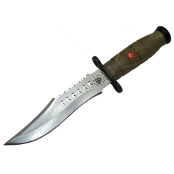 1522 Haki Komando Bıçağı 30cm - Tırtıklı Sırt, Kılıflı - Lisinya