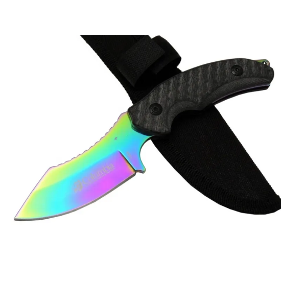 156a Renkli Gökkuşağı Kamp Çakı Bıçağı 19 Cm - Kılıflı - Lisinya 156a Renkli Gökkuşağı Kamp Çakı Bıçağı 19 Cm - Kılıflı - Lisinya