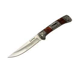 A 3159 A Kamp Çakı 24 Cm - İşlemeli Gül Ağacı Saplı, Kemerlikli - Lisinya