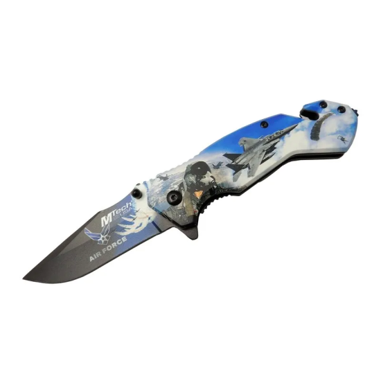 4 23 4 Air Force Kurtarma / Kamp Çakı 20cm - Yarı Otomatik, Kemerlikli, Cam Kırma Ve İp Kesme Aparatlı - Lisinya 4 23 4 Air Force Kurtarma / Kamp Çakı 20cm - Yarı Otomatik, Kemerlikli, Cam Kırma Ve İp Kesme Aparatlı - Lisinya