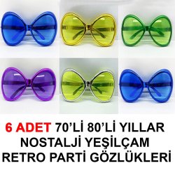 70li 80li Yıllar Nostalji Yeşilçam Retro Parti Gözlükleri 6 Adet - Lisinya