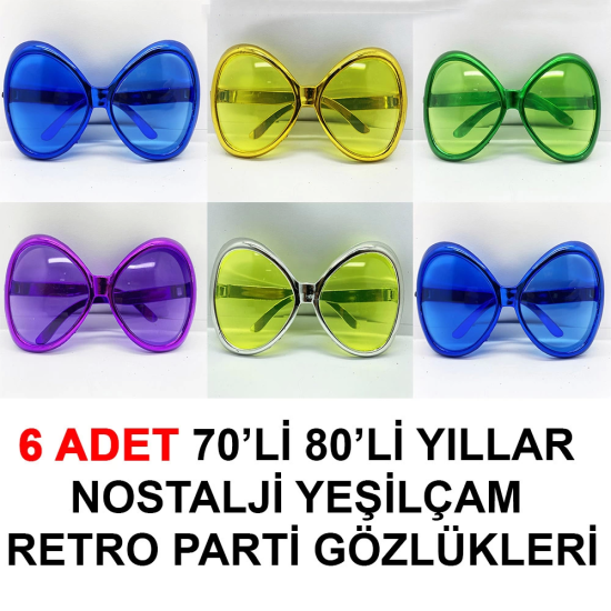 70li 80li Yıllar Nostalji Yeşilçam Retro Parti Gözlükleri 6 Adet - Lisinya 70li 80li Yıllar Nostalji Yeşilçam Retro Parti Gözlükleri 6 Adet - Lisinya