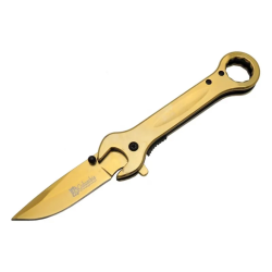 8000c Anahtar Görünümlü Gold Kamp Çakı 19 Cm - Otomatik, Metal Sap - Lisinya