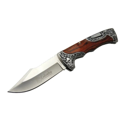 A3157a Av / Kamp Çakı 23 Cm - Gül Ağacı İşlemeli Saplı - Lisinya