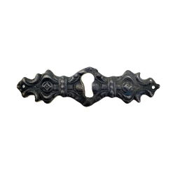 Antika Tarz Dekoratif Pirinç Anahtar Ağızlığı -  28x104mm, Oksit - Lisinya