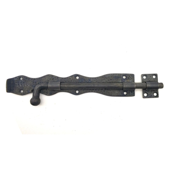 Antika Tarz Dekoratif Pirinç Dövme Kapı Sürgüsü - 25cm, Oksit - Lisinya Antika Tarz Dekoratif Pirinç Dövme Kapı Sürgüsü - 25cm, Oksit - Lisinya