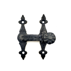 Antika Tarz Dekoratif Pirinç Kapı, Pencere Mandalı - 82x65 Mm, Oksit - Lisinya
