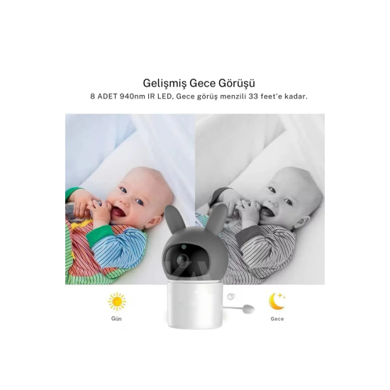 Bebek Kamerası Kumandalı Monitörlü Karşılıklı Konuşma Özellikli , Hatırlatıcılı Ip Bebek Kamerası - Lisinya Bebek Kamerası Kumandalı Monitörlü Karşılıklı Konuşma Özellikli , Hatırlatıcılı Ip Bebek Kamerası - Lisinya