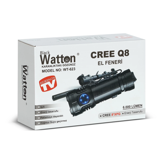 Cree Q8- Xpg 8+1 Led Şarjlı El Feneri Wt-623 - Lisinya Cree Q8- Xpg 8+1 Led Şarjlı El Feneri Wt-623 - Lisinya