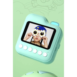 Dijital Video Kayıt Fotoğraf Çocuk Kamerası Anlık Termal Resim Kağıt Baskılı Mavi - Lisinya