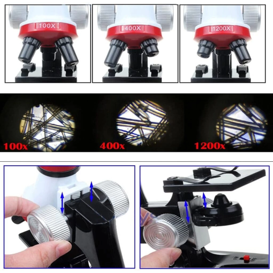 Eğitici Mikroskop Kiti Zoom Led Işıklı 100x 400x 1200x St1200x - Lisinya Eğitici Mikroskop Kiti Zoom Led Işıklı 100x 400x 1200x St1200x - Lisinya