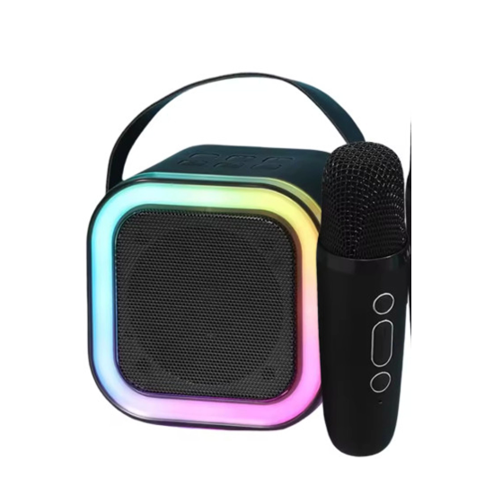 Karaoke Kablosuz Hoparlör Mikrofonlu Rgb Işıklı Bluetooth Speaker Tf Kart/usb Siyah - Lisinya