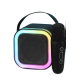 Karaoke Kablosuz Hoparlör Mikrofonlu Rgb Işıklı Bluetooth Speaker Tf Kart/usb Siyah - Lisinya