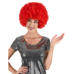 Kırmızı Renk Kıvırcık Afro Bonus Peruk - Lisinya