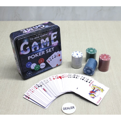 Metal Kutulu 80 Chip Ve 1 Adet İskambil  Kağit Setine Sahip Poker Oyunu Alk3534 - Lisinya