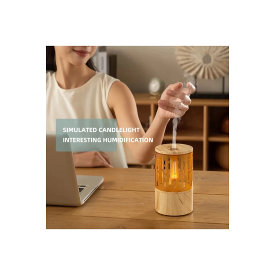 Mum Işığı Görünümlü Taşınabilir 125ml Kapasiteli Işıklı Aroma Yayıcı Hava Nemlendirici - Lisinya Mum Işığı Görünümlü Taşınabilir 125ml Kapasiteli Işıklı Aroma Yayıcı Hava Nemlendirici - Lisinya