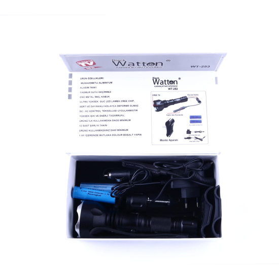 Orjinal 600 Lümen Tx6 Şarjlı Özel Avcı Feneri  Wt-253 - Lisinya