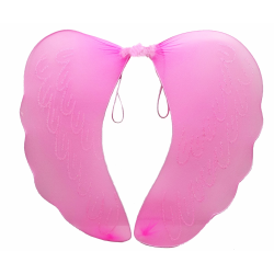 Pembe Renk Ortası Pembe Tüylü Tül Peri Kanadı 40x50 Cm - Lisinya