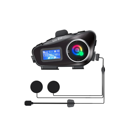 Q58-max Radyolu 2 Kişi Bağlantılı Bluetooth Kask Kulaklık Ekranlı Fenerli Müzik Ve Telsiz Intercom - Lisinya Q58-max Radyolu 2 Kişi Bağlantılı Bluetooth Kask Kulaklık Ekranlı Fenerli Müzik Ve Telsiz Intercom - Lisinya
