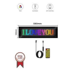 Rp1259 Led Matrix Panel 16x96cm Telefon Kontrollü Kayar Led Animasyon Aydınlatma - Lisinya