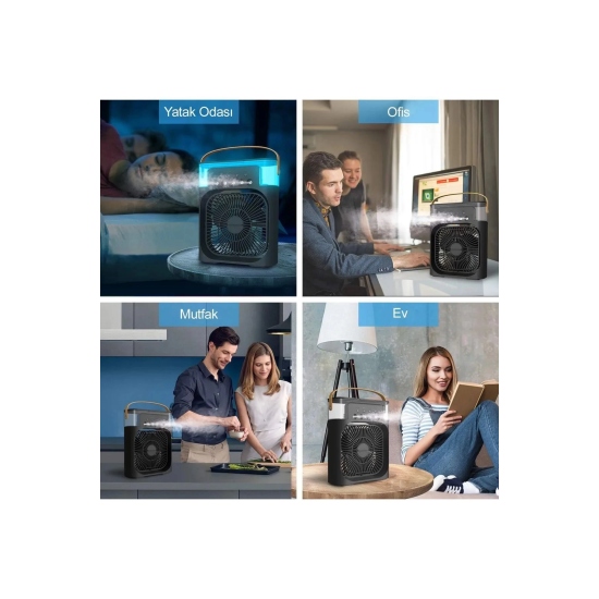 Taşınabilir Işıklı 5 Spreyli Vantilatör Buzlu Buharlı Vantilatör Mini Fan Nemlendirici - Lisinya Taşınabilir Işıklı 5 Spreyli Vantilatör Buzlu Buharlı Vantilatör Mini Fan Nemlendirici - Lisinya
