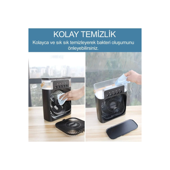 Taşınabilir Işıklı 5 Spreyli Vantilatör Buzlu Buharlı Vantilatör Mini Fan Nemlendirici - Lisinya Taşınabilir Işıklı 5 Spreyli Vantilatör Buzlu Buharlı Vantilatör Mini Fan Nemlendirici - Lisinya
