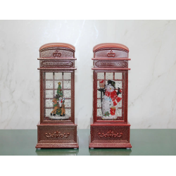 Telefon Kulübesi Tasarımı Yılbaşı Temalı Işıklı Müzikli Kar Küresi Alk3209 - Lisinya